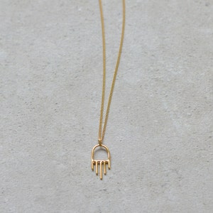 Mini Hamsa necklace minimalist sterling silver necklace image 2