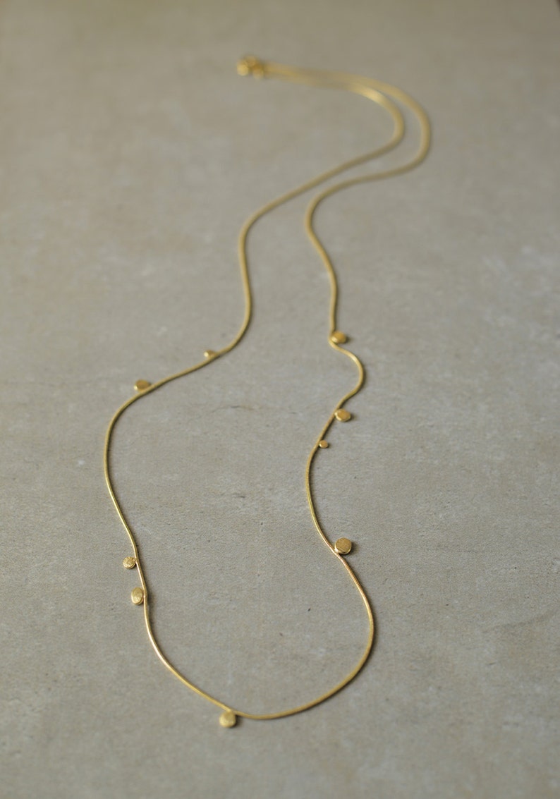 Gold Dot Necklace Long Gold Necklace Perfect Christmas Gift Etsy