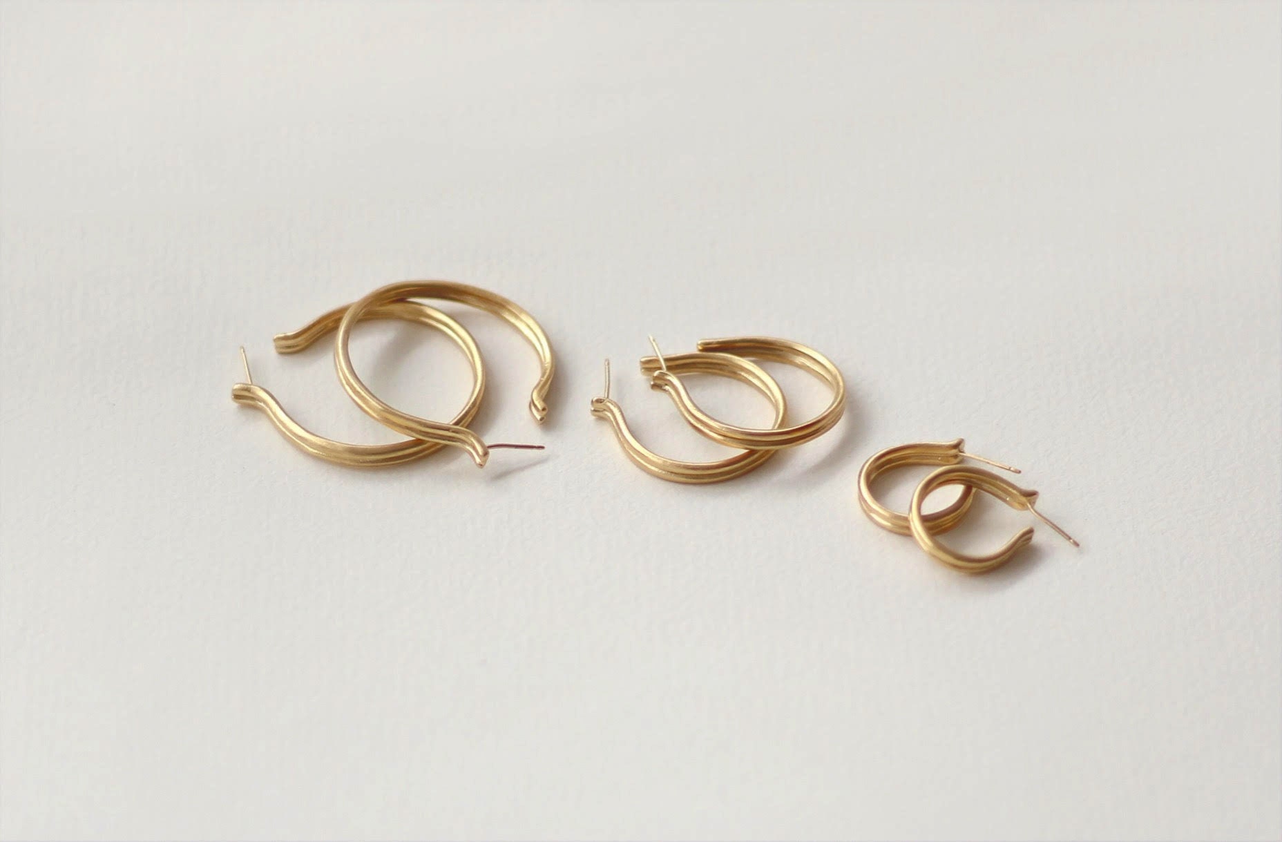 Lyre Hoops Small Version, Double Hoop Earrings, Designer