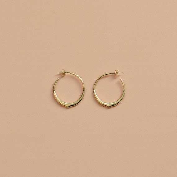 Mercury drop hoop size S earrings silver hoops gold | Etsy