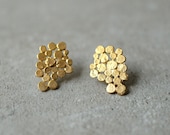 gold cluster earrings, small version, valentine's gift, hand made earrings, bridal earrings, holiday bridesmaid gift, gift for woman, baladi