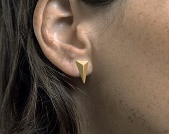 Triangle Studs, Better Call Saul, Kimmy Wexler Earrings, Unique Gold Jewelry, 14k Gold Triangle Earrings, Triangle Drop Earrings, Geometric