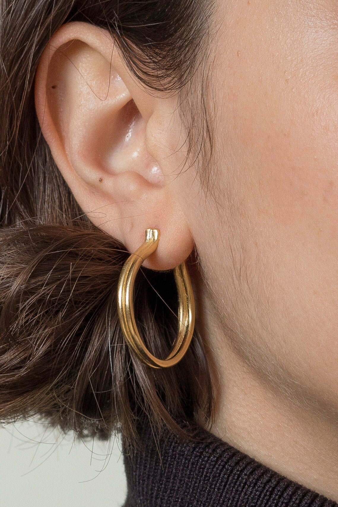 Hoops Medium Fish Wire Earrings — Loops Jewellery