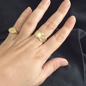 Petal ring, brass ring, holiday day gift, gift for woman, designer original bronze ring, hand made, baladi, statement ring, raw, rustic image 7