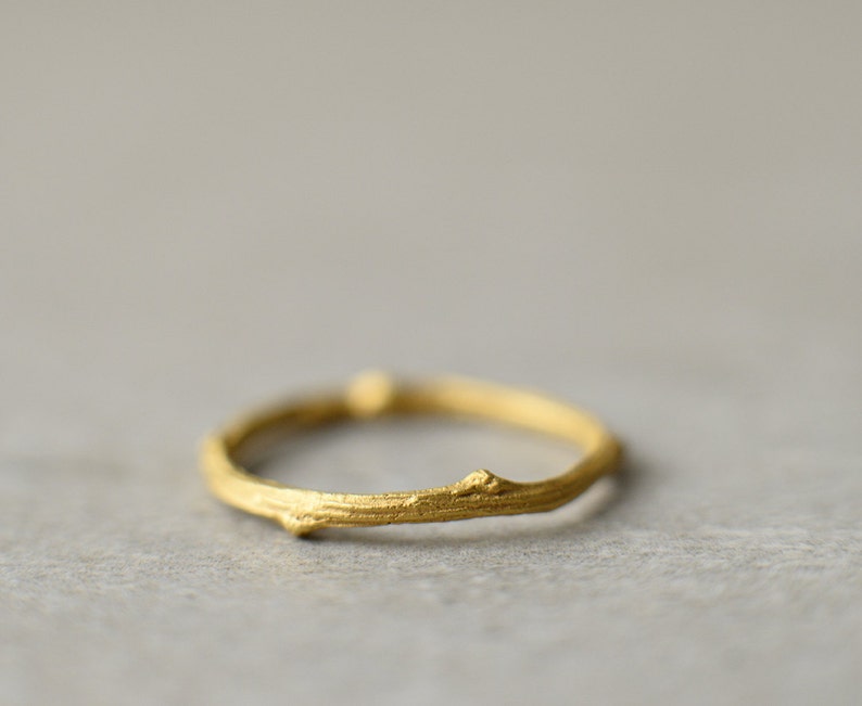 Unique Ring for Women, Organic Ring, Twig Ring, Gold Stacking Ring, Nature Inspired Jewelry, Branch Ring, Dainty Gold Ring, Minimalist Ring image 2