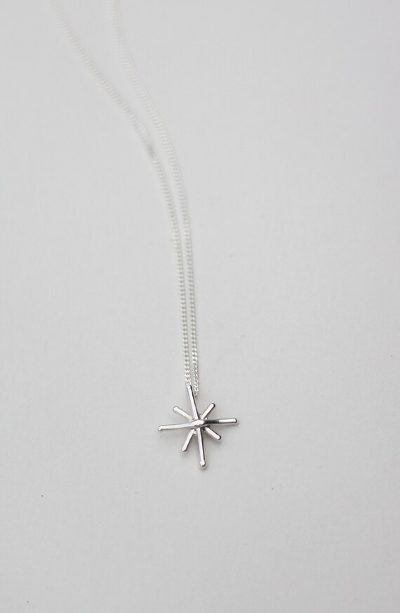 Star Necklace, Star Pendant, Sparkle Necklace, Silver