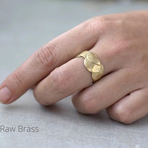 Petal ring, brass ring, holiday day gift, gift for woman, designer original bronze ring, hand made, baladi, statement ring, raw, rustic image 3