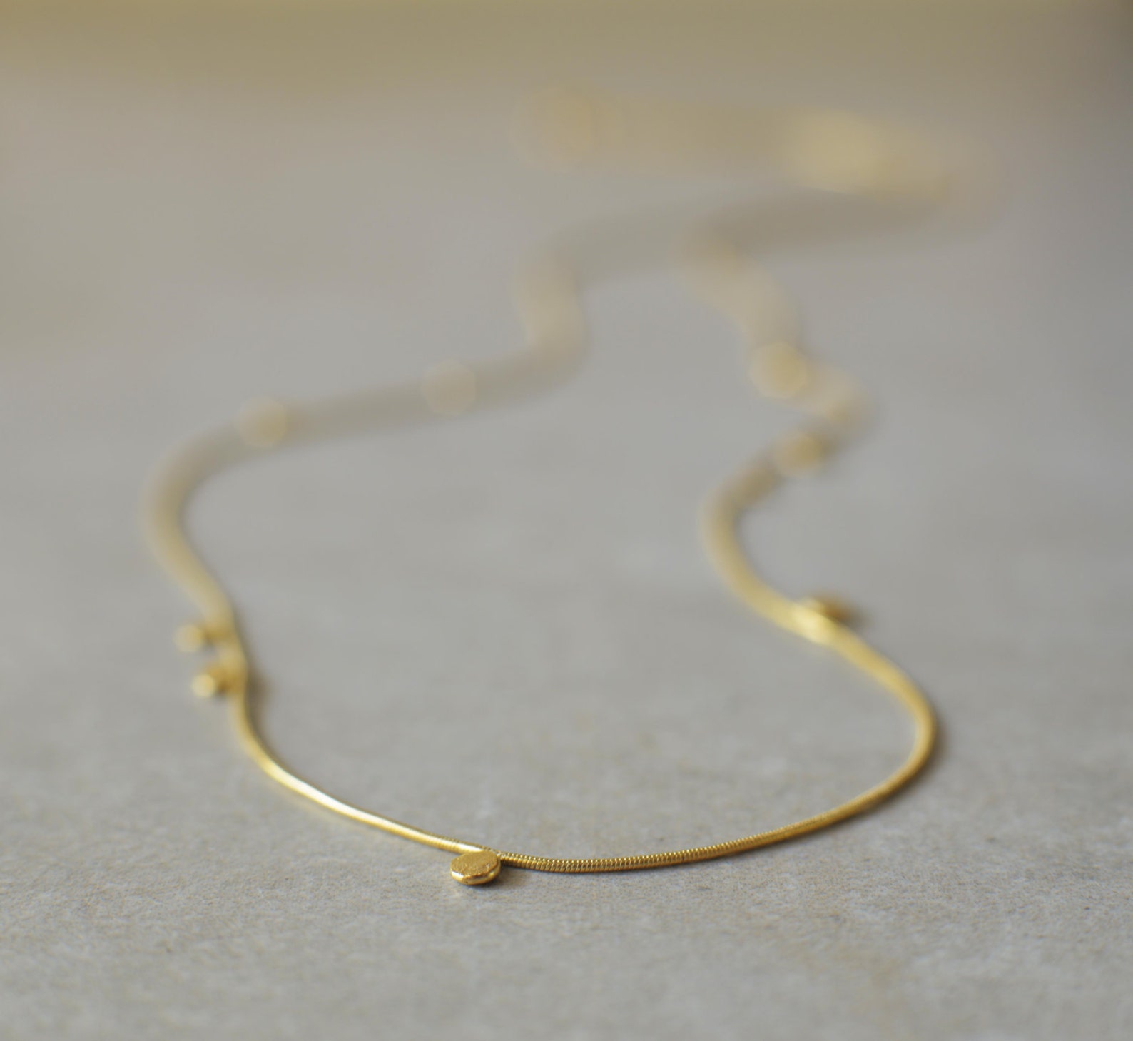 Gold Dot Necklace Long Gold Necklace Perfect Christmas Gift Etsy