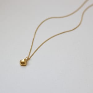 Geometric Gold Necklace, Unique Gold Necklace for Woman, Small Gold Pendant Necklace, Unique Dainty Necklace, Faceted Ball Necklace, Modern