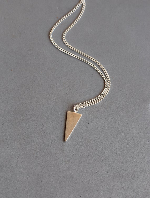 Pygmalion Viool revolutie Geometrische driehoek ketting driehoek zilveren ketting - Etsy België