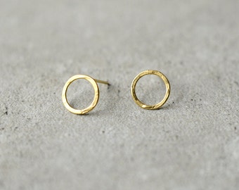 circle gold earrings, minimalist studs, wire circle Baladi earrings, love, simple studs, round earrings, bridal, wedding, bridesmaid gift