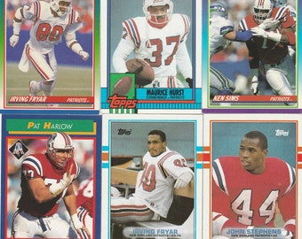 Set di 8 carte da gioco del football dei New England Patriots, Topps e Score - Spedizione gratuita