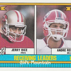 1990 Topps Receiving Leaders NFL Football Card #431 - Jerry Rice, Andre Reed