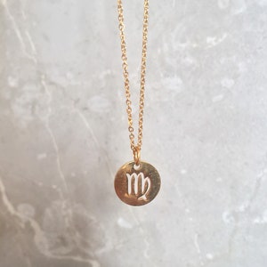 Gold Taurus Symbol Zodiac Disc Necklace Astrology Coin Star Sign Zodiac Jewelry Constellations Zodiac Birthday Gifts image 6