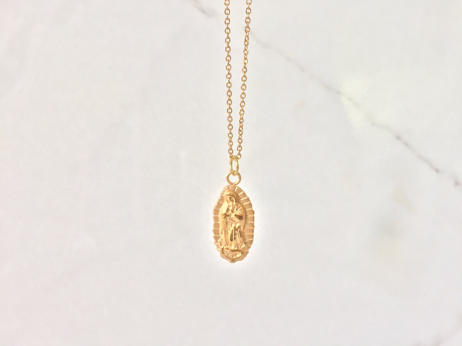 Gold Jesus Piece Necklace Jesus Charm Religious Coin Etsy