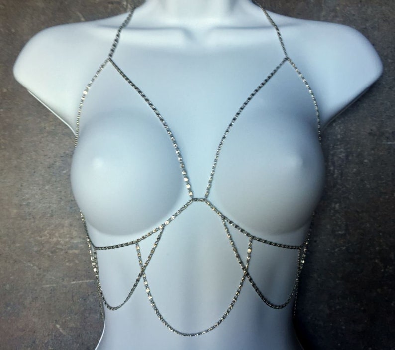 Loop Bra Chain Body Jewelry Chain Bralette Jewelry Body Etsy