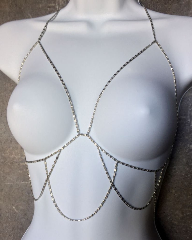Loop Bra Chain Body Jewelry Chain Bralette Jewelry Body Etsy