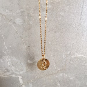 Gold Taurus Symbol Zodiac Disc Necklace Astrology Coin Star Sign Zodiac Jewelry Constellations Zodiac Birthday Gifts image 5