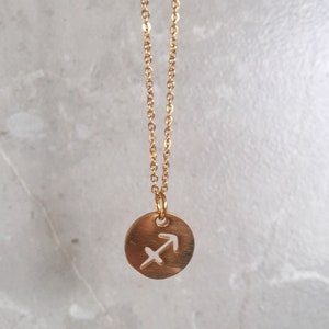 Gold Taurus Symbol Zodiac Disc Necklace Astrology Coin Star Sign Zodiac Jewelry Constellations Zodiac Birthday Gifts image 7