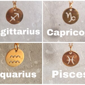 Gold Taurus Symbol Zodiac Disc Necklace Astrology Coin Star Sign Zodiac Jewelry Constellations Zodiac Birthday Gifts image 10