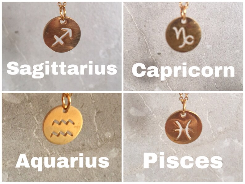 Gold Taurus Symbol Zodiac Disc Necklace Astrology Coin Star Sign Zodiac Jewelry Constellations Zodiac Birthday Gifts image 10