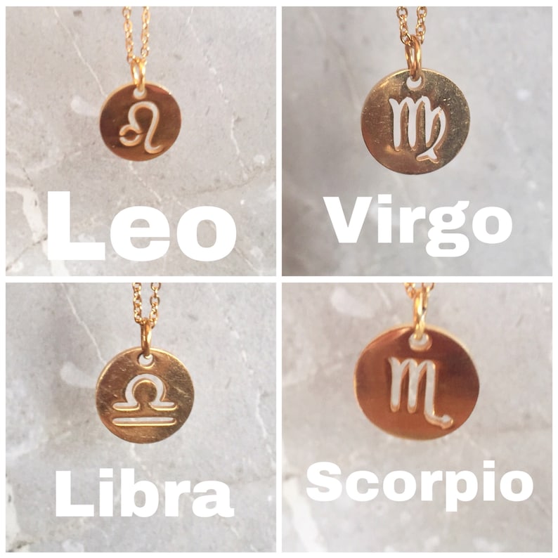Gold Taurus Symbol Zodiac Disc Necklace Astrology Coin Star Sign Zodiac Jewelry Constellations Zodiac Birthday Gifts image 9