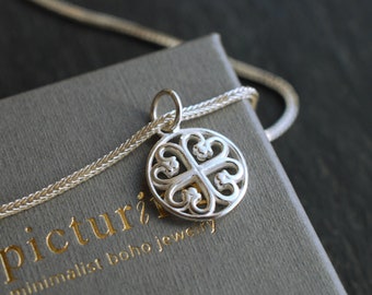 925 silver necklace with clover heart pendant / Valentine's Day gift / Mother's Day gift / Gift ideas