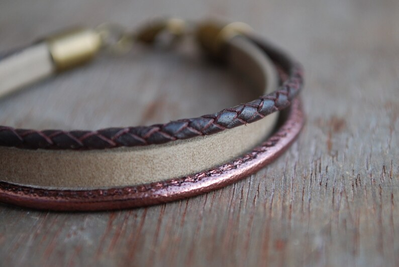 Braided leather bracelet womens leather bracelet casual modern Glazed Grape minimalist gifts for her fall winter trends