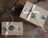 Winter Forest / kraft jewelry gift box / christmas packaging / gift giving / jewelry box
