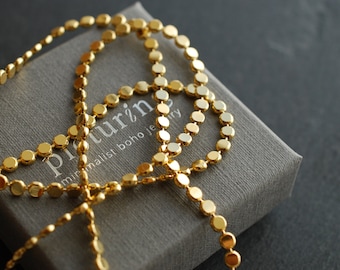 DOTTY . 16k Gold Plated Ball-Chain-Necklace . Layering Necklace