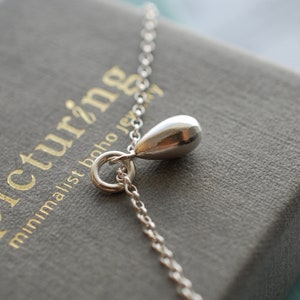Collier en argent 925 avec pendentif en forme de larme / bijoux minimalistes / idées cadeaux image 4
