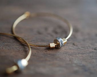 sparkle . gold plated hoop earrings . gift ideas for her . festive jewelry