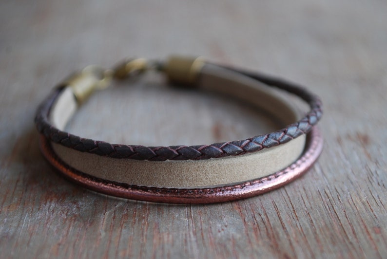 Braided leather bracelet womens leather bracelet casual modern Glazed Grape minimalist gifts for her fall winter trends