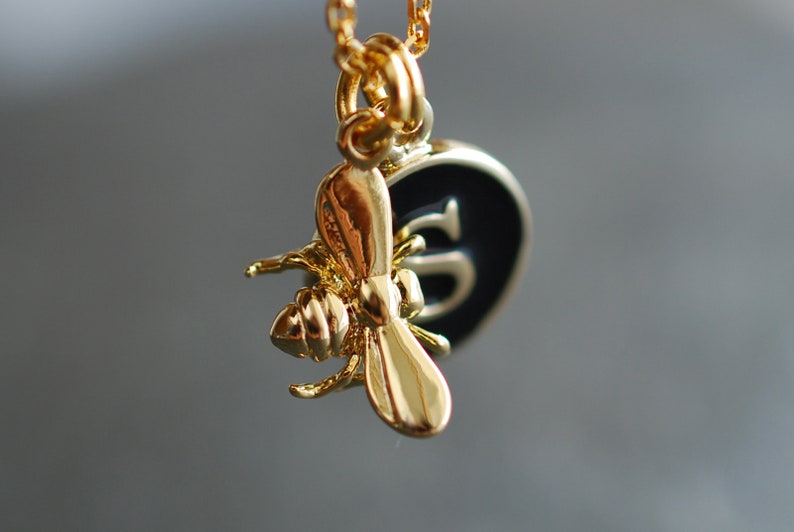 Honey . inspirational necklace / bee / Initial necklace / name necklace / custom jewelry / personalized jewelry image 4