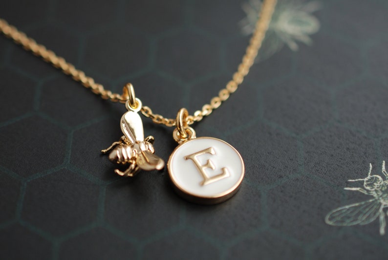 Honey . inspirational necklace / bee / Initial necklace / name necklace / custom jewelry / personalized jewelry image 5