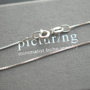 LUNA . Gemstone necklace with long Sterling Silver Box Chain / personalized gifts for her / birthday gift ideas image 7