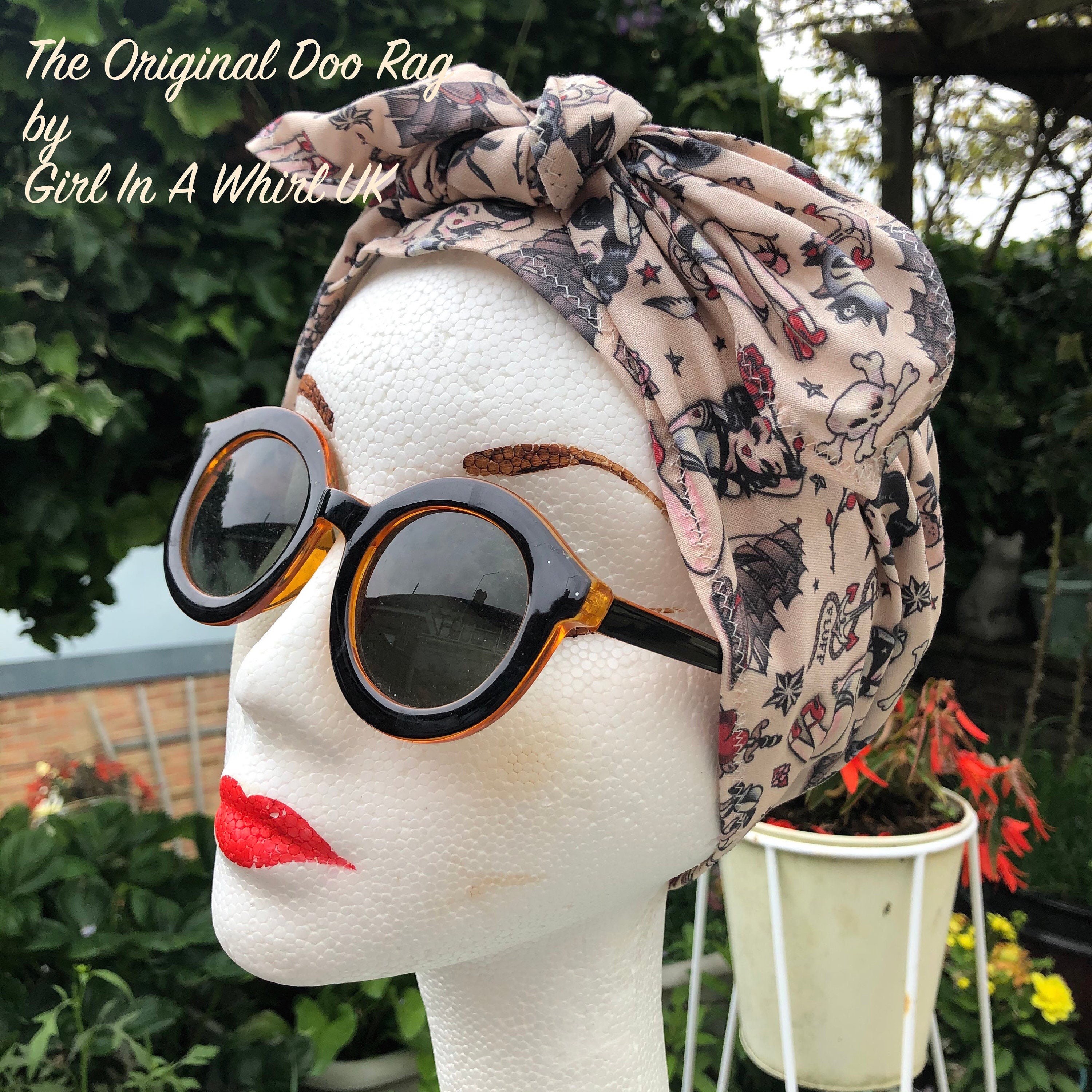 Channel your inner Rosie the Riveter 1940's 50's style! The Original Doo-Rag Shaped headscarfturban for your vintage hairdos