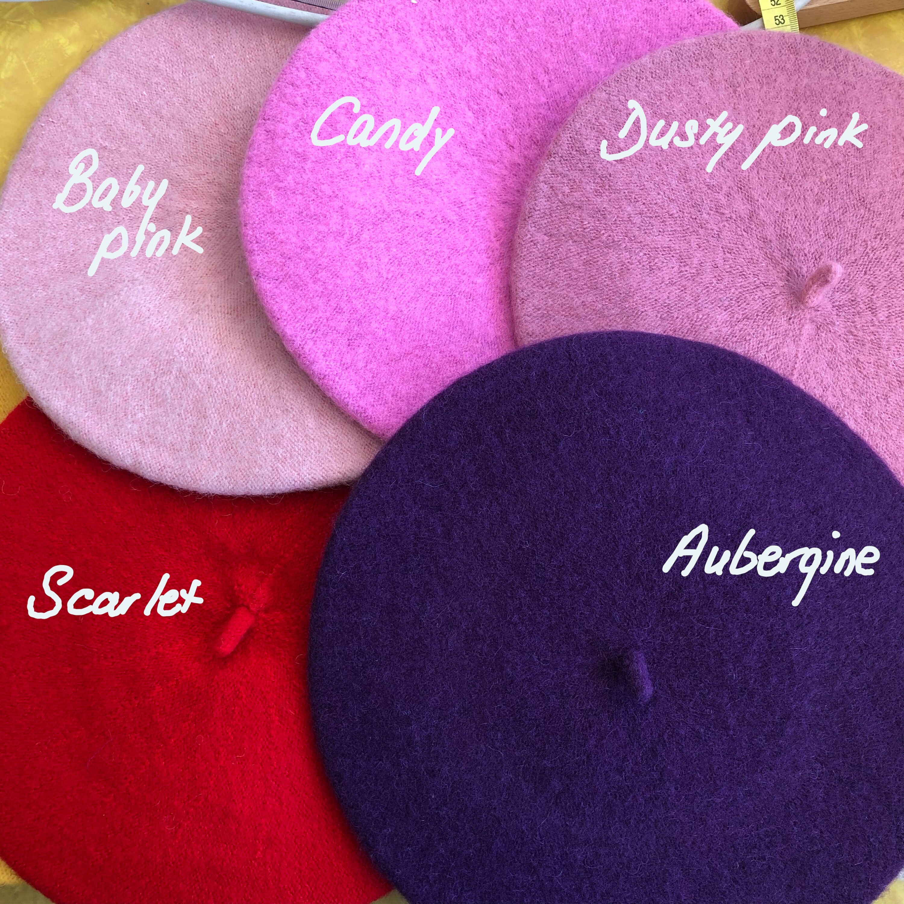 Victorian Style Romantic Beret, Hand Felt Appliqued