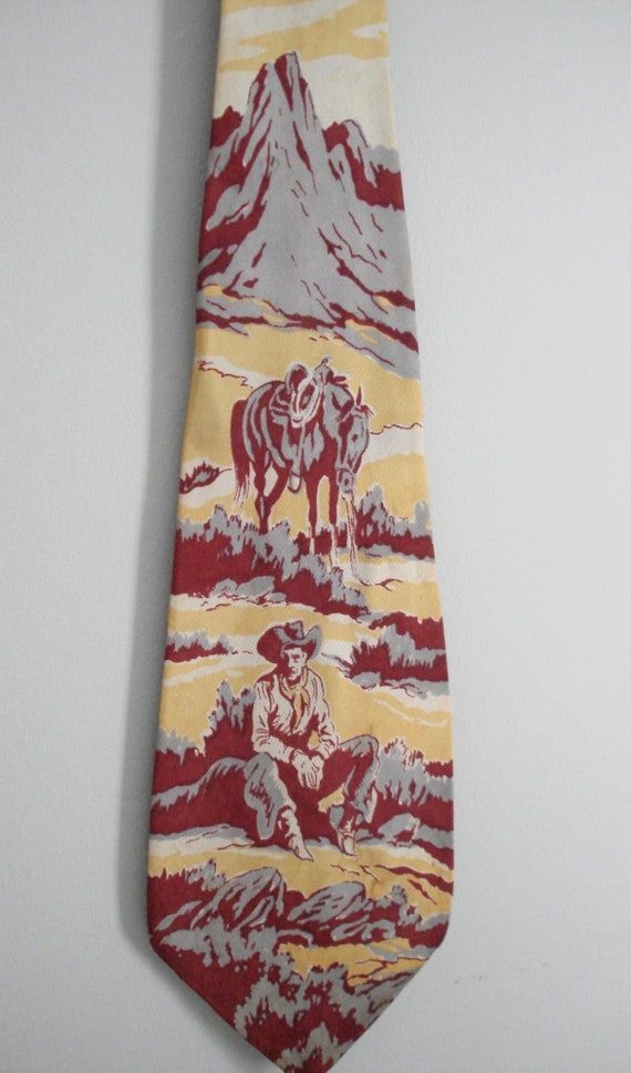 一番の Vintage an of Repro Tie. Cowboy Western Painted Hand 小物