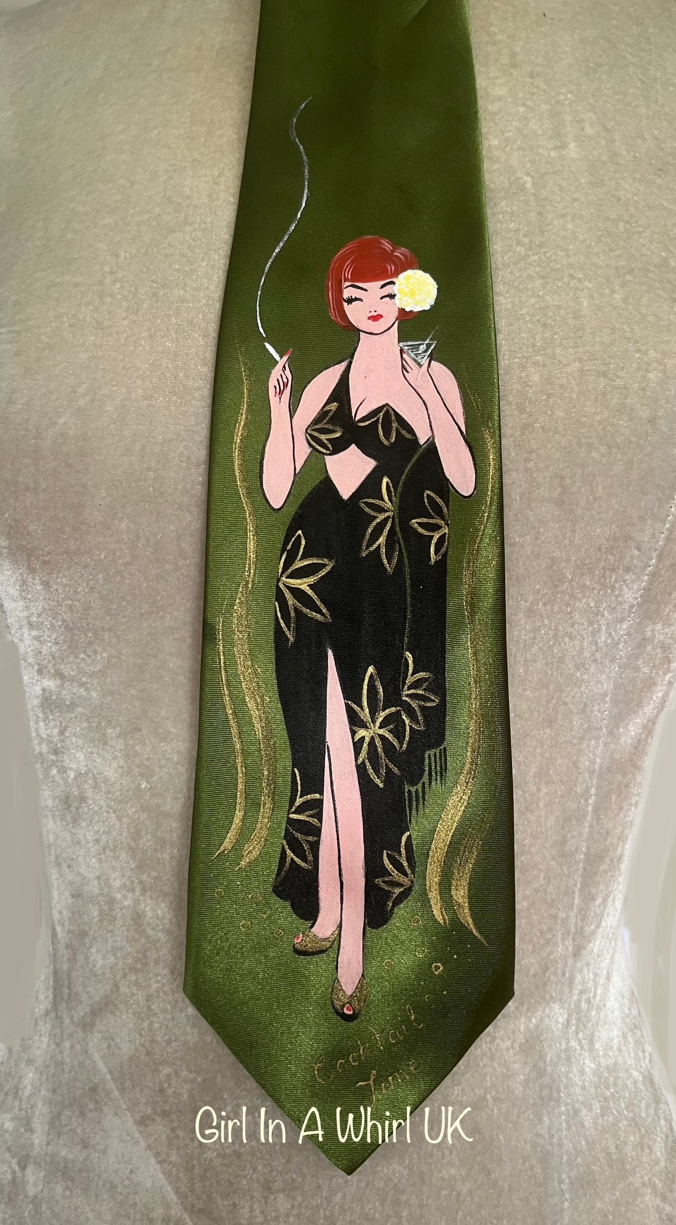 50's Retro VTG Swing Era NECKTIE TIE Acetate Print 