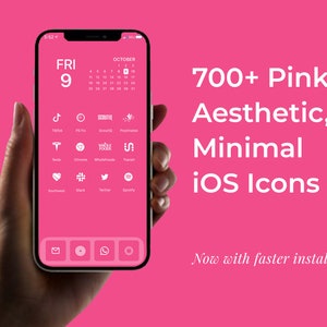 700+ iOS Bright Pink iOS Icon Pack w/ 2 Wallpapers | iPhone IOS14 App Icons Pack | Aesthetic Home Screen | iOS 14 Widget Photo | Widgetsmith