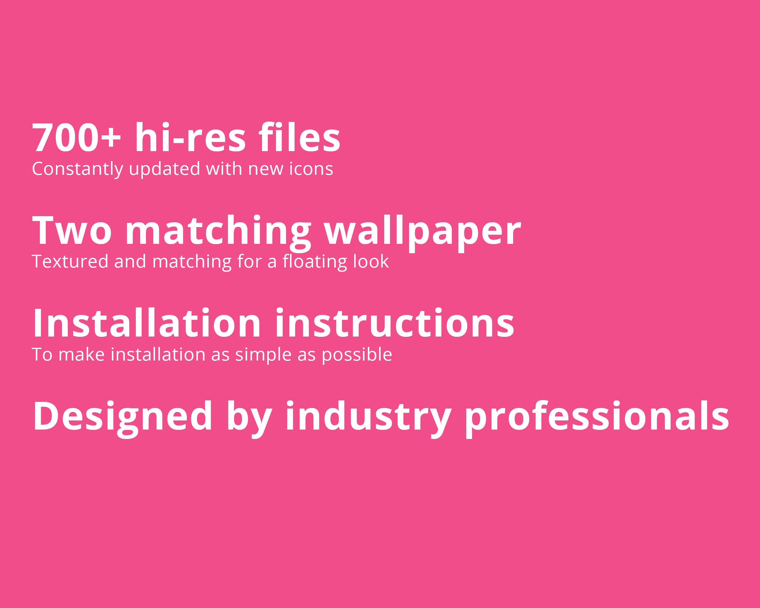700 Ios Bright Pink Ios Icon Pack W/ 2 Wallpapers Iphone - Etsy