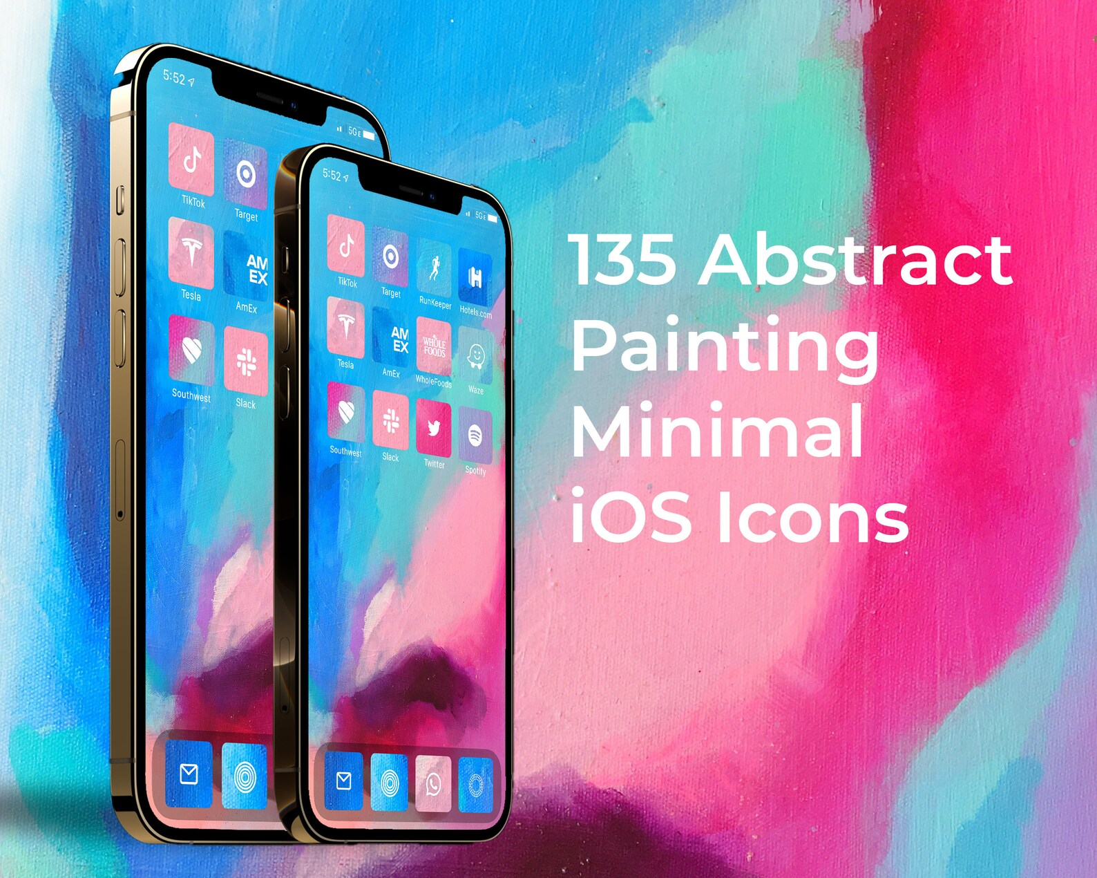 135 Abstract Paint iOS Icon Pack All Access iPhone iOS14 Etsy España