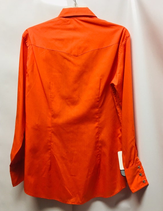 Vintage Neon Orange Western Shirt - image 5