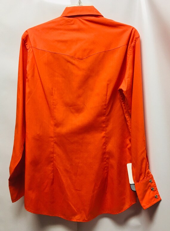 Vintage Neon Orange Western Shirt - image 4