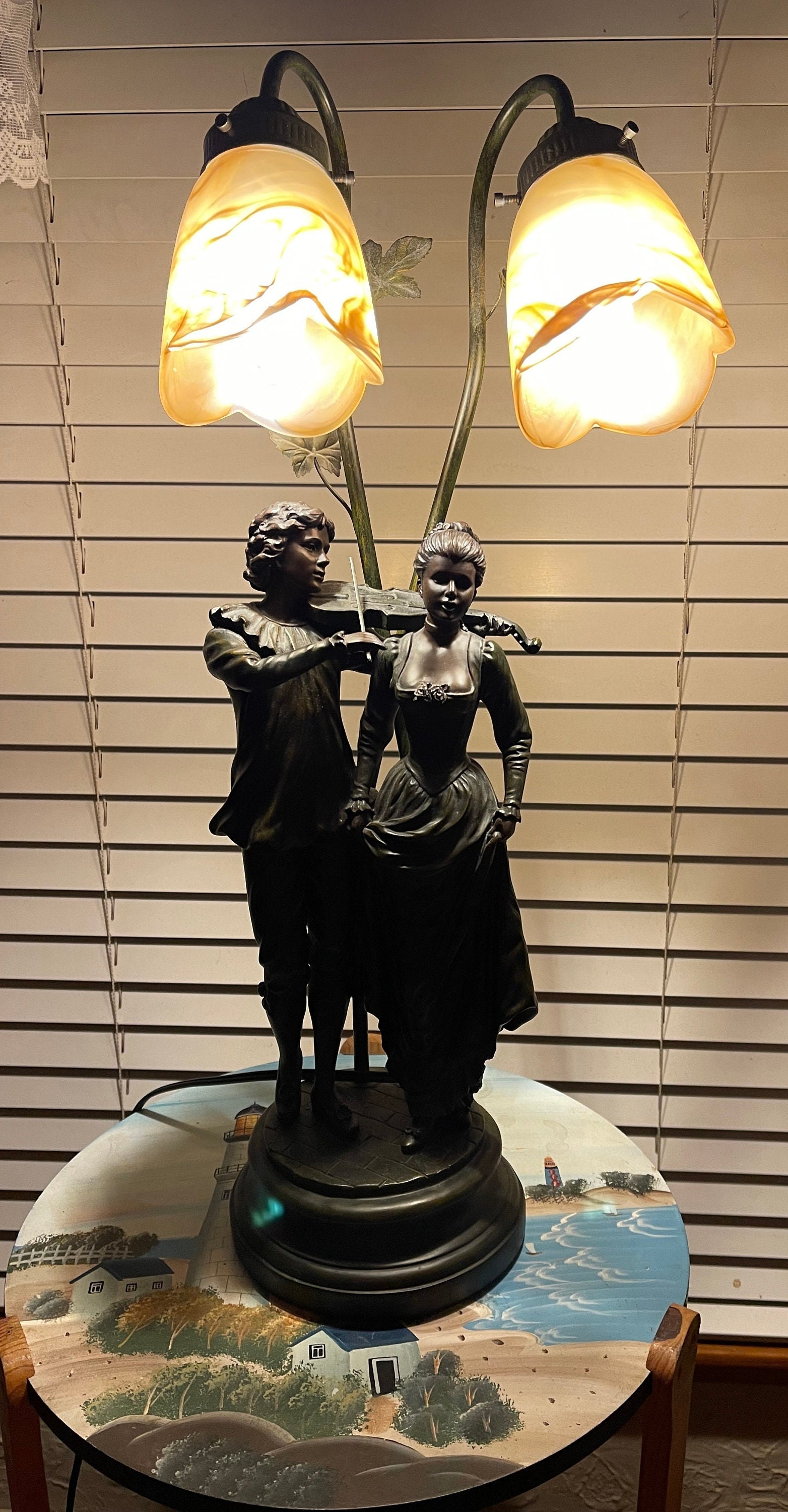 Vintage Rosa 1998 Couple Lamp - Etsy