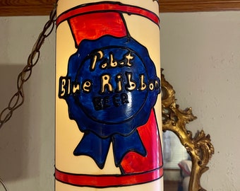 Vintage Pabst Blue Ribbon Hanging Lamp - Etsy