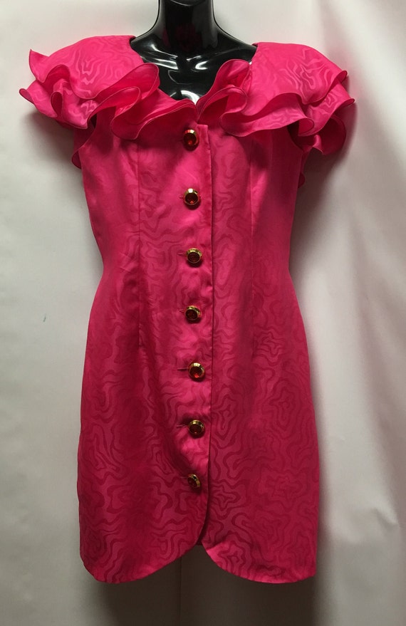 Vintage 80’s Morton Myles Pink Swirl Dress - image 2