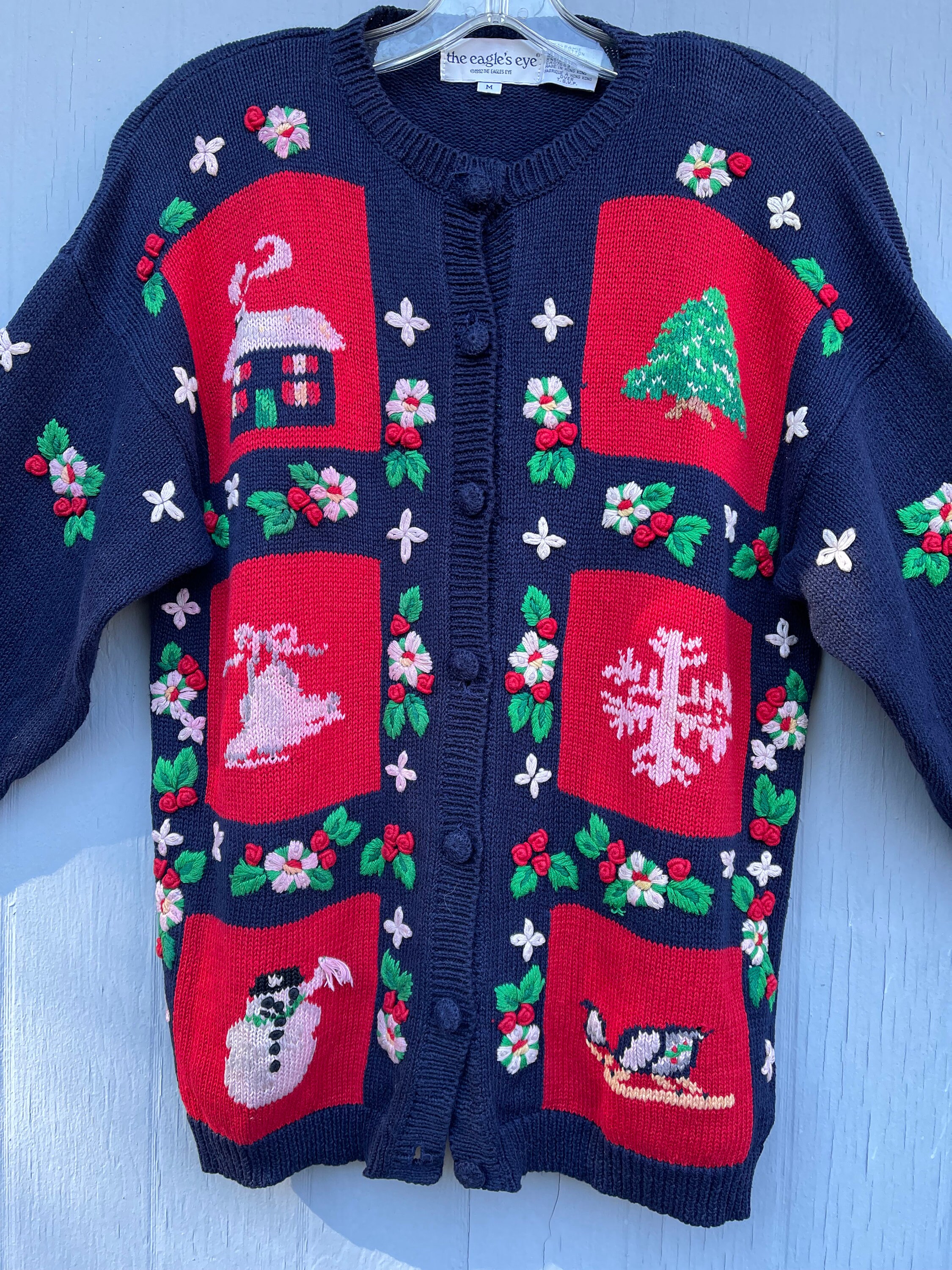 Vtg 90’s Eagle’s Eye Christmas Sweater M Vintage 1990's Era Christmas Sweater Eagle's Eye Size LARGE