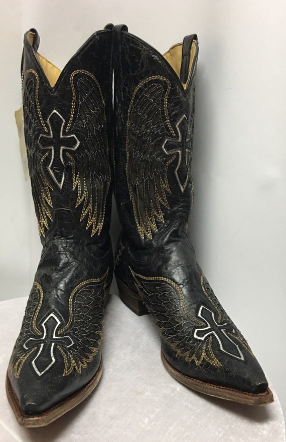 black and gold cowboy boots